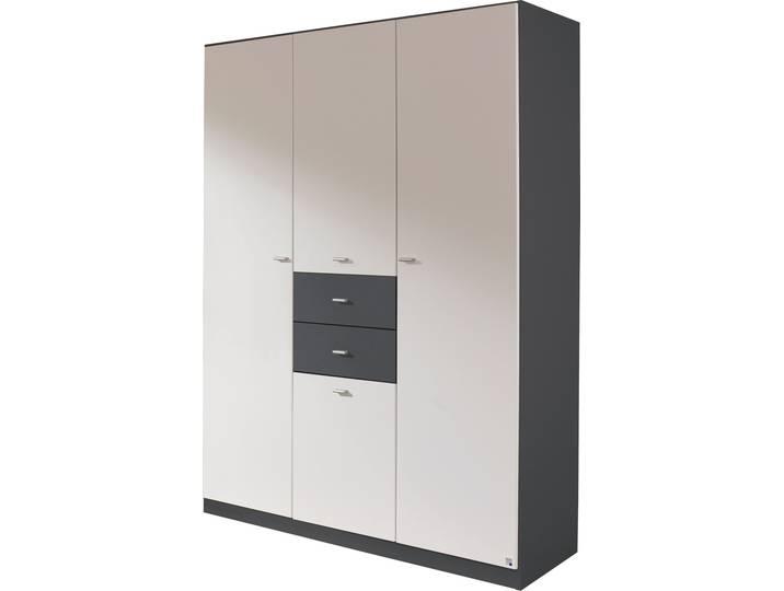 Drehtürenschrank, Holzwerkstoff, Grau