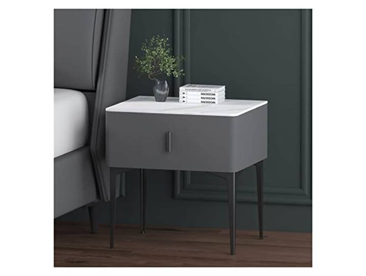 YCCHAH Bett mit Stauraum Nordic Fashion Nachttisch Wohnzimmer Schlafzimmer Schrank Marmor Arbeitsplatte Schließfach mit Schublade Desktop(B)
