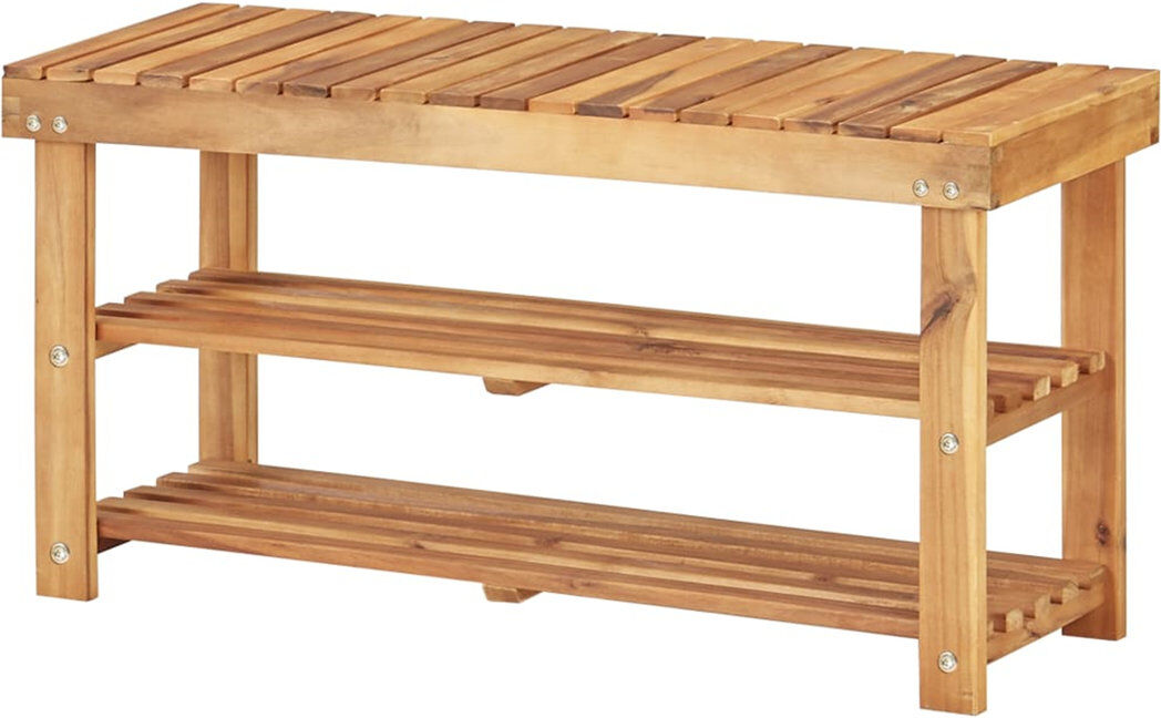 Natur Pur Shoe Rack 90x32x46 cm Solid Acacia Wood