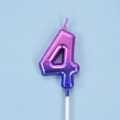 Uplift Treasures Gradient Glitter Number Birthday Candle Cake Topper a04