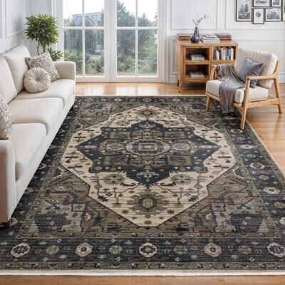 Style Haven Esme Traditional Center Medallion Area Rug