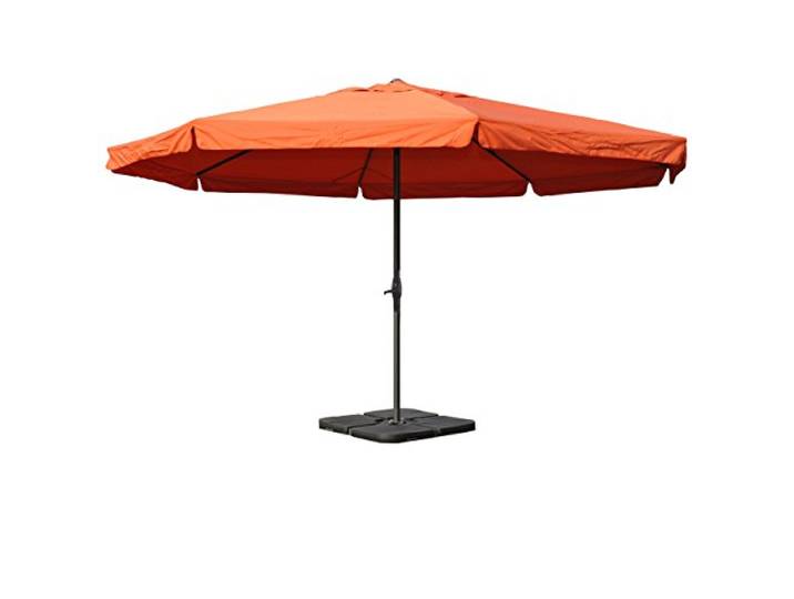 Mendler Sonnenschirm Meran Pro mit Volant mit Ständer - terracotta