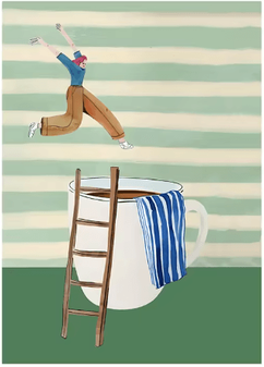 Inspire Picks Coffee Diver Canvas Wall Art Trendy Coffee Lover Kitchen Poster Print 7 30x42cm Unframed