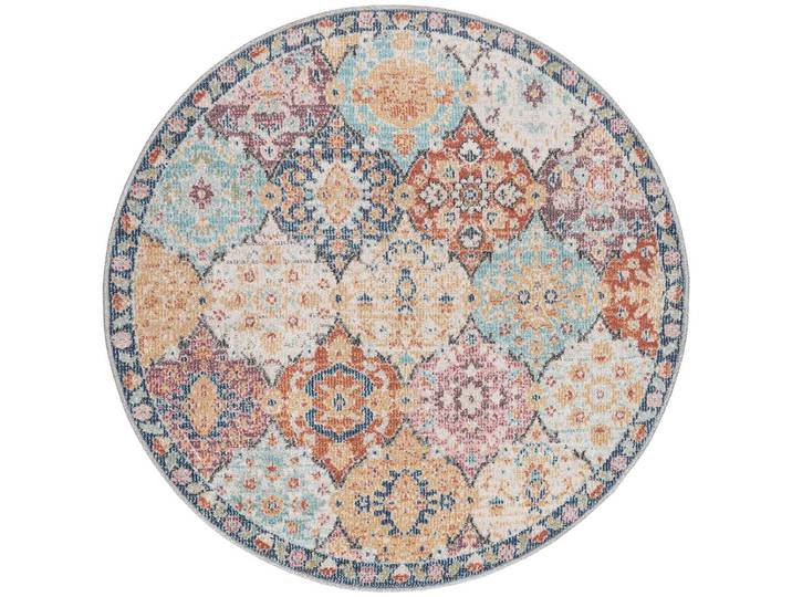 Teppich THE CARPET Palma , bunt (mehrfarbig), H:4mm Ø:120cm, Polypropylen, Teppiche, Teppich, Outdoor moderner robuster In und Outdoor Teppich