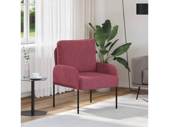 ZQQLVOO Sofa Mit Kissen 55cm Weinrot Sperrholz Polyesterbezug, Bullnose-Design, Metallunterstuetzung, Wohnzimmer
