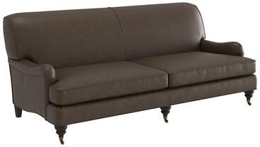 Janelle Leather Sofa - Taupe Leather, Taupe Sierra - Ballard Designs