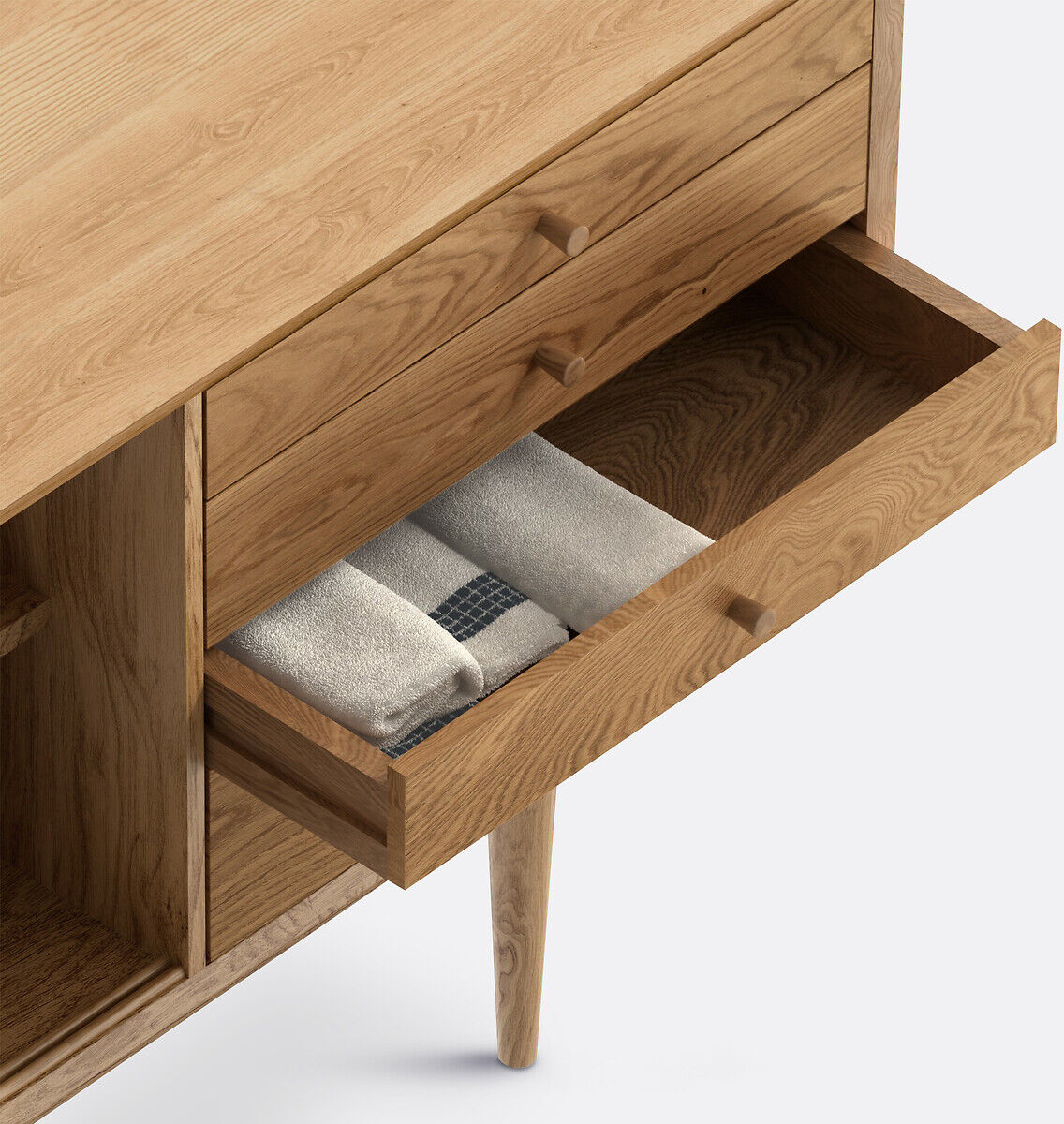 LA REDOUTE INTERIEURS Buffet vintage, 2 portes, 4 tiroirs, Quilda