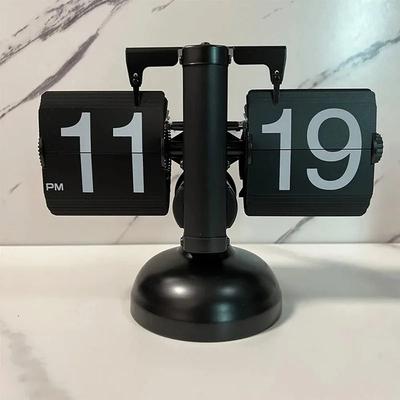 Uplift Picks Vintage Automatic Flip Clock 12 24 Hour Retro Desk Clock black (12h)