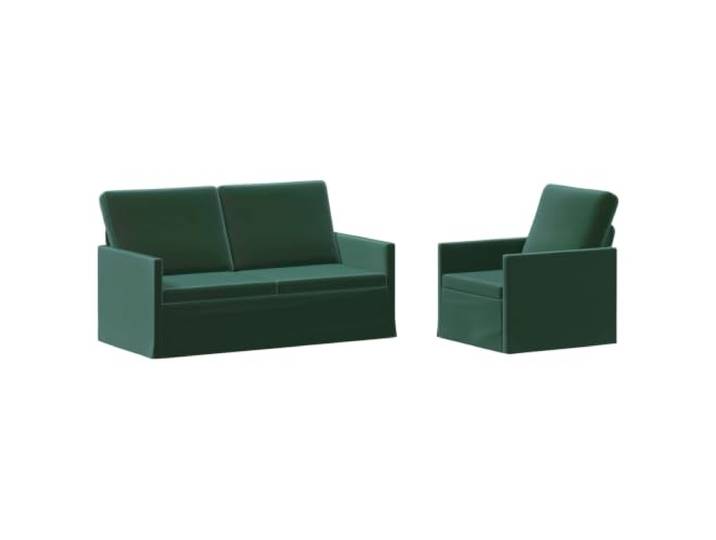 vidaXL Sofa-Set 2 pcs Dunkelgrün Samt (V) Samtpolsterung für Komfort und Style, Metallrahmen sorgt für hohe Stabilität, Für maximalen Komfort gemacht