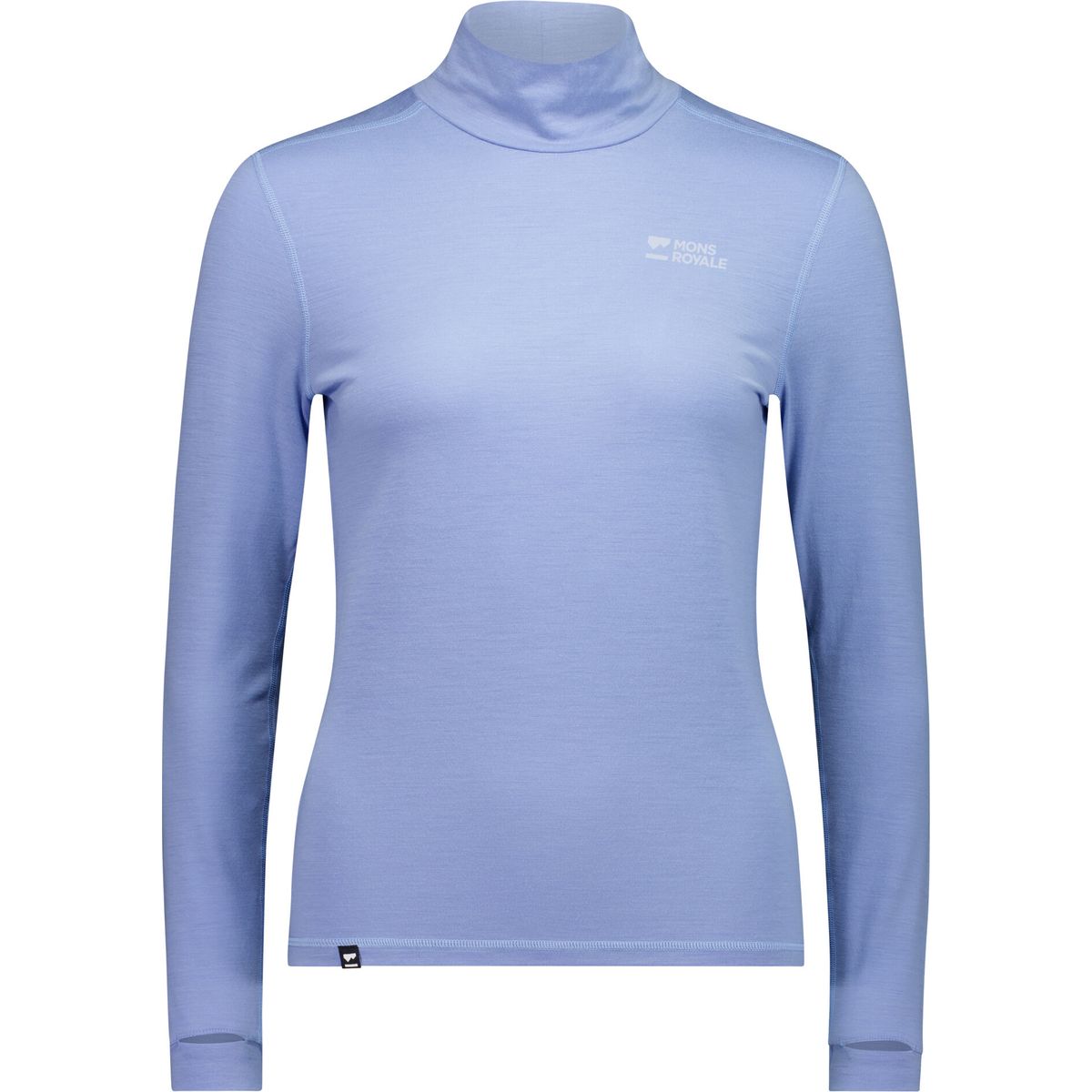 Mons Royale Womens Cascade Merino Base Layer Mock Neck Long Sleeve moonstone (553) S 100620-1171-553-S
