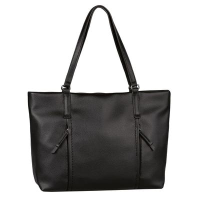 Shopper TOM TAILOR "Beca", Damen, Gr. B/H/T: 44cm x 30cm x 12cm, schwarz, Polyurethan, clean, gepflegt, unifarben, Taschen Shopper, aus hochwertigem Kunstleder mit funktionalen Details