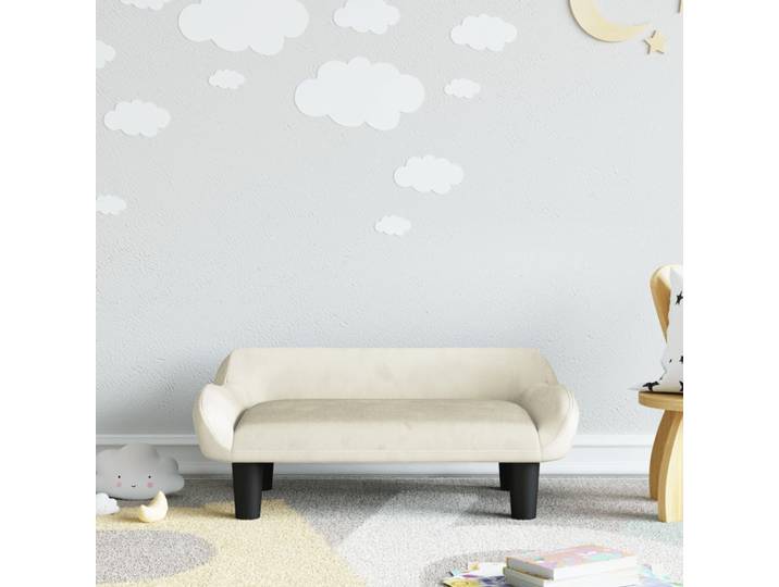 vidaXL Kindersofa Creme 70x40x24 cm Samt