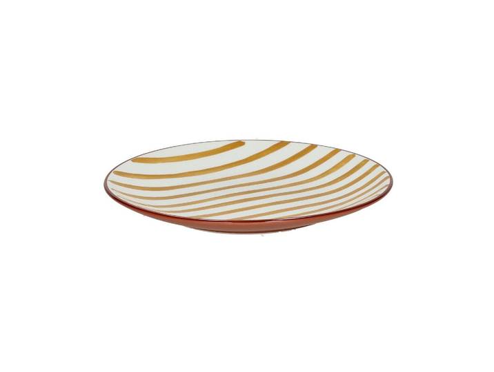 Assiette à dessert en porcelaine jaune, ronde, à motifs - Pomax,