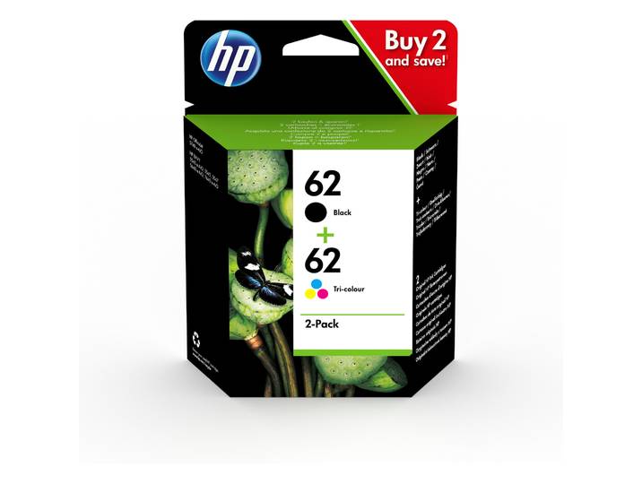Pack de cartouches d'encre d'origine noir + 3 couleurs 62 HP