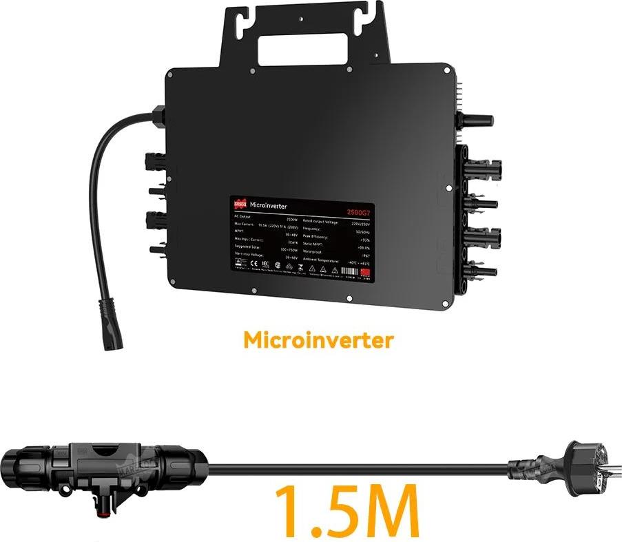 Solar-Mikro-Wechselrichter, WiFi-Funktion, effizientes Energiemanagement, 2500-T40 Kabel, 230V-a, 26-60V-a