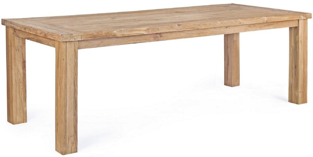 Casa Padrino Luxus Gartentisch Naturfarben 240 x 100 x H. 77 cm - Rechteckiger Garten Esstisch aus recyceltem Teakholz - Teakholz Garten Möbel - Luxus Garten Möbel