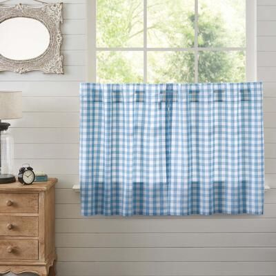 VHC Brands Annie Buffalo Blue Check Tier Set of 2 L36xW36