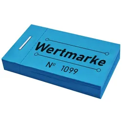 CombiCraft Wertmarken Block 'Wertmarke' Blau - 5 Blöcke mit 50 Wertmarken pro Block