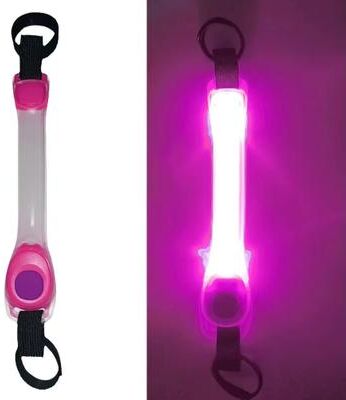 PetsAreLife LED Flashing Night Running Pet Dog Safety Harness Collar, Waterproof, Multi Color Pendant For Outdoor Warning pink
