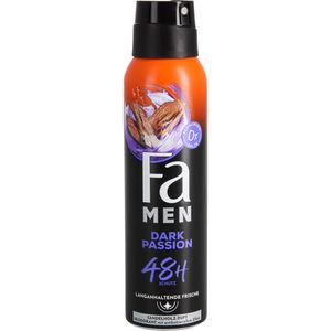 Fa Deodorant Men Dark Passion, Spray, für Herren, 48h Schutz, ohne Aluminium, 150 ml