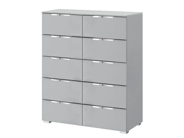 Buffet x10 80 x 100 x 42cm Gris/Gris soie Chrome