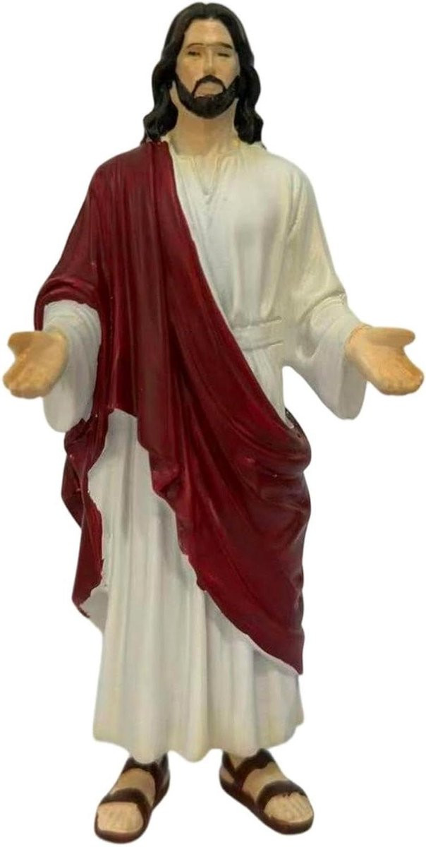 Jezus Christus Beeld - Wit - Religieus Decoratiebeeld voor op tafel