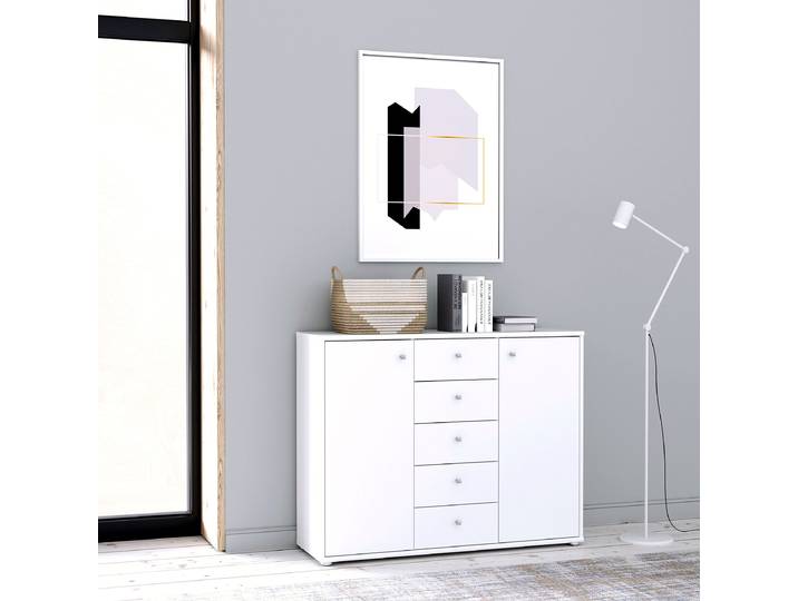 Commode Type B 109 x 86 x 35cm Blanc/Blanc