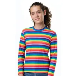Langärmeliges Ringelshirt "Regenbogen" für Kinder