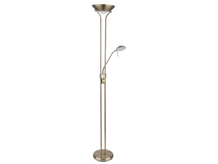 Globo Led-Deckenfluter, Messingfarben, Glas, 120 mm,45 mm, 25.5x180x25.5 cm, CE, Kippschalter, Flexarm, Lampen & Leuchten, Innenbeleuchtung, Stehlampen, LED-Deckenfluter