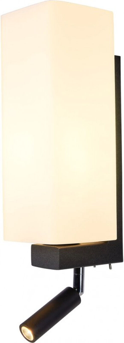 Slv Quadrass Spot, Indoor Wandaufbauleuchte Mit Led Spot Und E27 Fassung, Schwarz - Aufbaustrahler