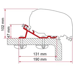 Fiamma Adapter Standard F65 Eagle 400 Markisenadapter für Fiamma F65 eagle