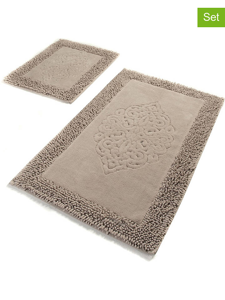 Elizabed 2er-Set: Badvorleger "Piante" in Beige - onesize