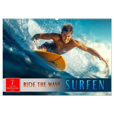 Surfen - Ride the Wave (Wandkalender 2026 DIN A2 quer), CALVENDO Monatskalender