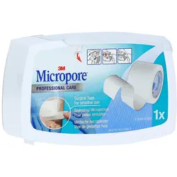 3M Micropore Vliespflaster weiß, 2,5 cm x 5 m, mit Abroller 1 St