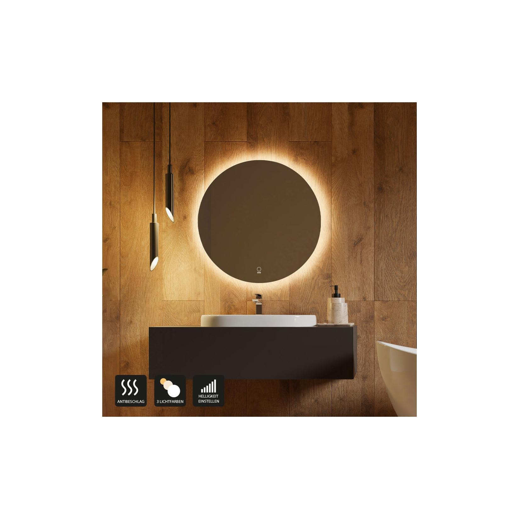 HOME DELUXE LED-Spiegel Rund SILA - 60 cm