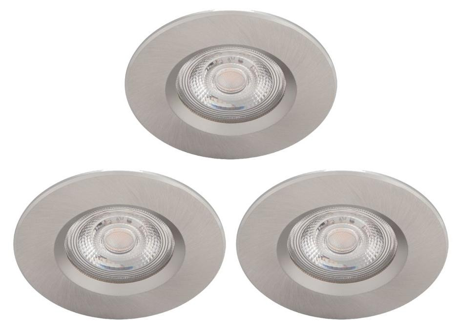Philips Led inbouwspots Dive (3x) 3x5W - 2700K - Nikkel mat
