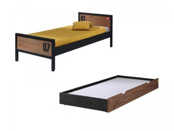 Vipack Uitschuifbed in industriële stijl Alex