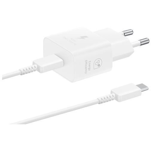 Samsung USB-C Schnellladegerät 25W T2510 + USB-C Kabel Weiß