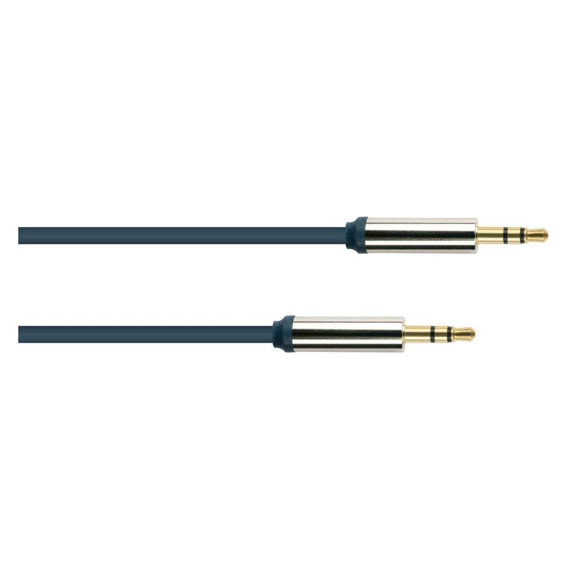 Good Connections Audio Anschlusskabel High-Quality 3,5mm, 2x Klinkenstecker, Vollmetallgehäuse, dunkelblau, 0,5m (0.50 m) (GC-M0038)