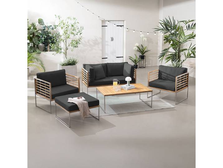 Salon de n - 6 éléments Gris/Anthracite