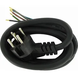 Kopp 171102455 Perilex Stecker mit 1,5m Kabel, Farbe: schwarz  - 2 Stück