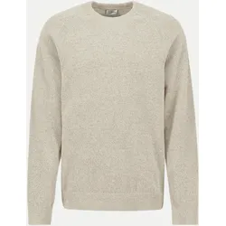 Rundhalspullover aus Feinstrick Beige M