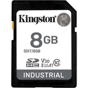 Kingston SD-Karte Industrial SDIT/8GB, 8GB, bis 100 MB/s, SDHC, mit V30 und UHS-I U3