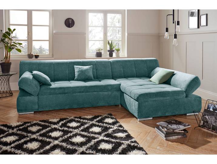 DOMO collection MONA 297x173 cm, modern & komfortabel, optional mit Komfortfunktionen whlw. mit Bettfunktion, L-Form