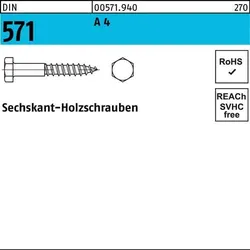 Sechskantholzschraube DIN 571 6x 110 A 4 100 Stück