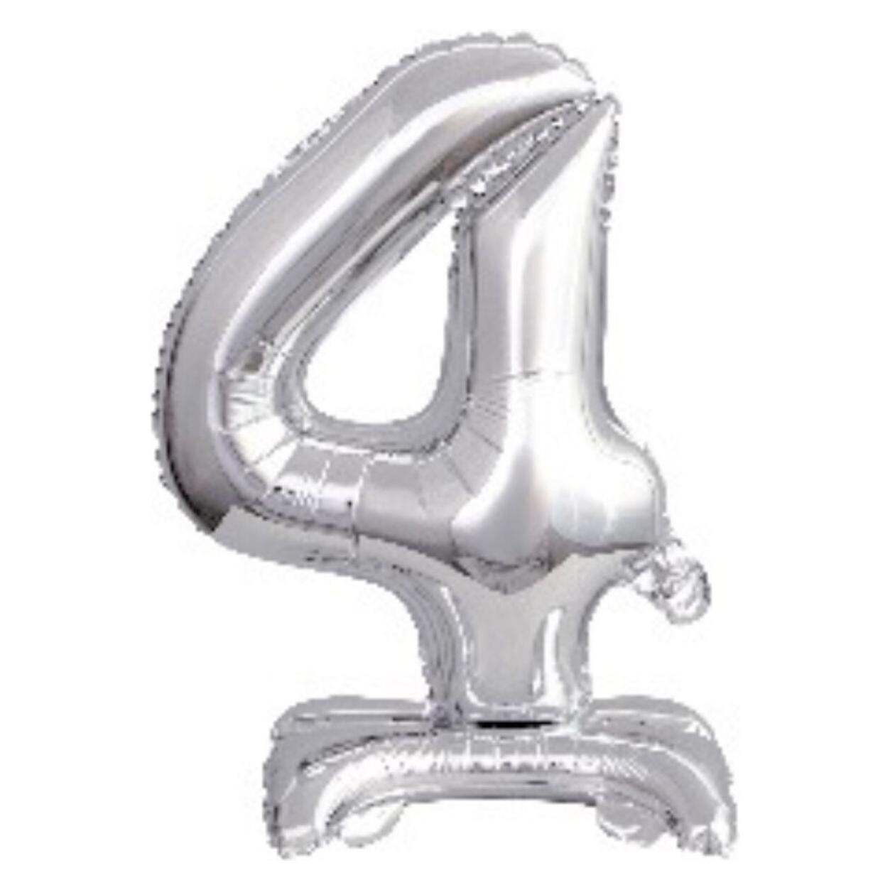Amscan Folienballon Mini Zahl 4 silber (5x) (9911727)