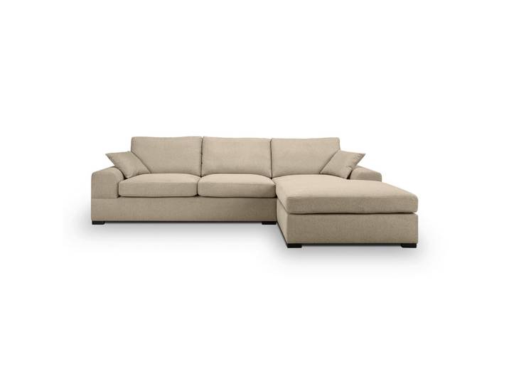 Ecksofa Veda Beige Flachgewebe