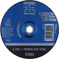 PFERD TOOLS 62223737 E 230-7 ZIRKON SGP STEEL Schruppscheibe gekröpft Durchmesser 230 mm Bohrungs-Ø 22.23 mm Stahl 10 St.