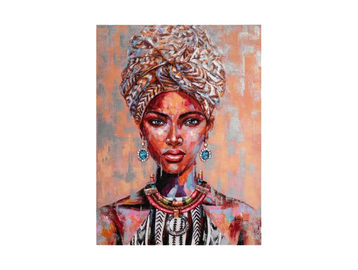Handgemaltes Bild „Schönheit mit Turban III“ 90 x 120 cm Multicolor Crea Collection