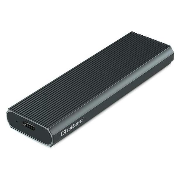 Qoltec Gehäuse für M.2 SSD | NVMe | PCIe | USB3.1 | 10Gb/s | 4TB | Graphit (M.2) (52630)